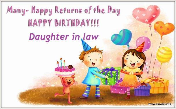 Birthday wishes for daughter in law in English