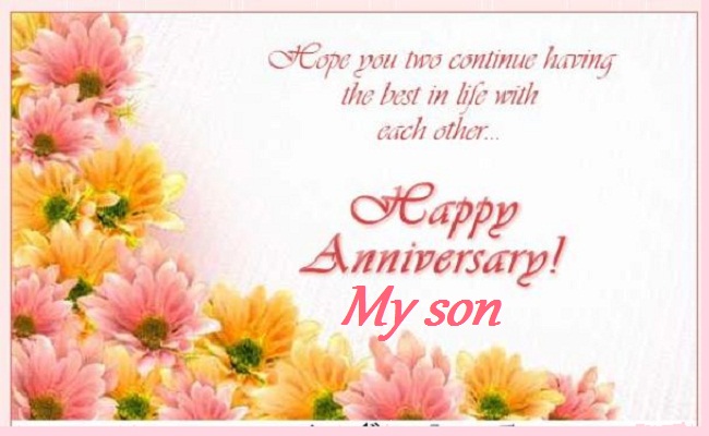 Happy anniversary wishes to son and daughter